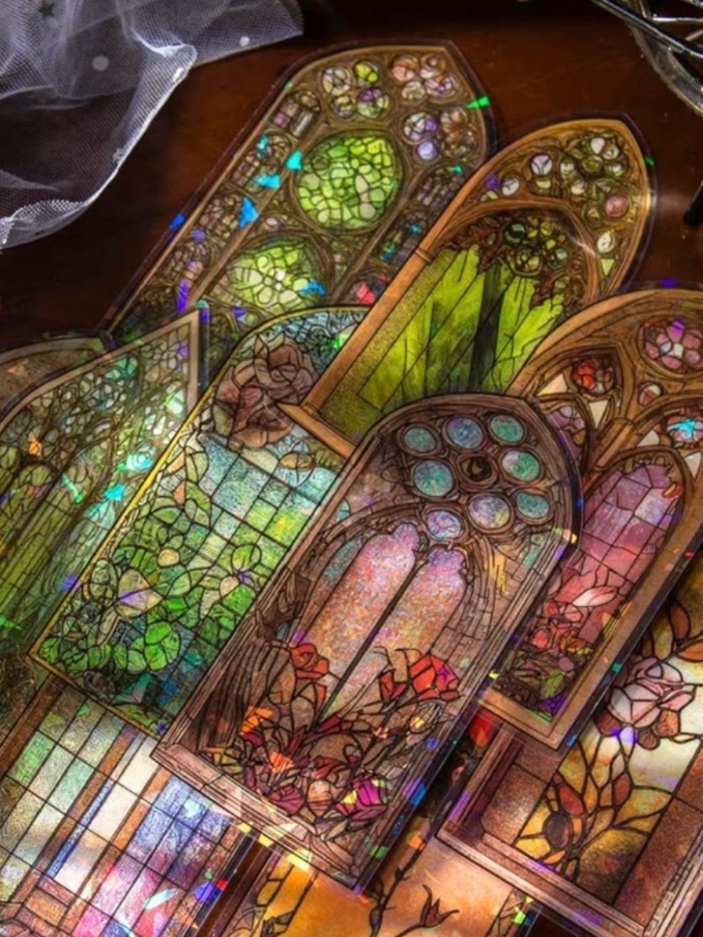 Mystery Sticker! Stained Glass Window Art Print - Multicolor Decorative Home Art